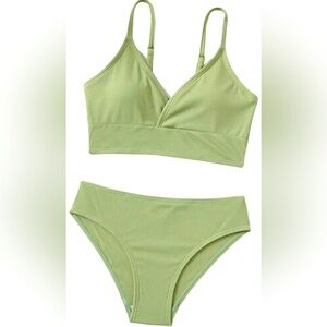 NWOT 2 Piece High Waisted Spaghetti Strap Swimsuit